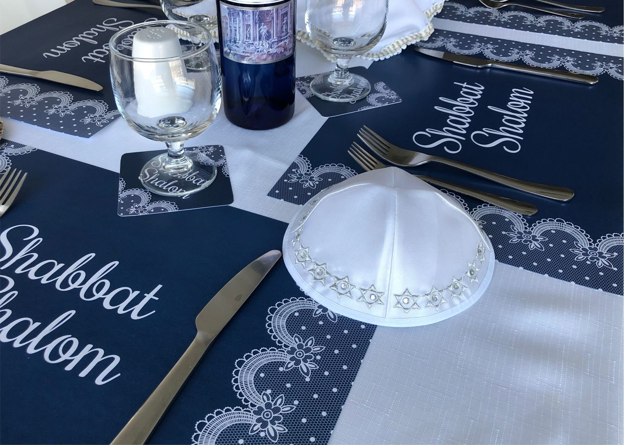 Placemats Set of 12 11 X 17 Placemats and Coasters Shabbat Etsy UK