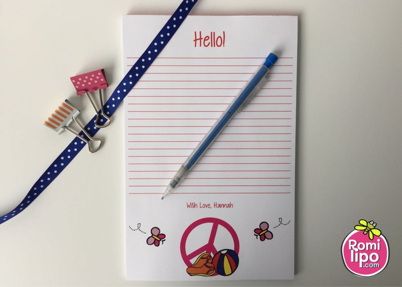 set of notepads notepad personalized stationery girl stationery back to school Set of 2 Personalized notepads 50 sheets 5.5 x 8.5