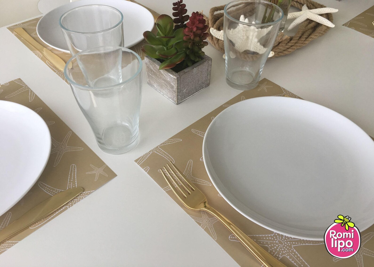 Placemats Set of 12 11 X 11 Placemats Nautical Starfish Etsy