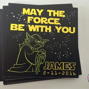 Star Wars party, Set of 24 2.5&quot; x 2.5&quot; thank you for coming cards or stickers, favor tags, gift enclosures, star wars, personlized favor tag