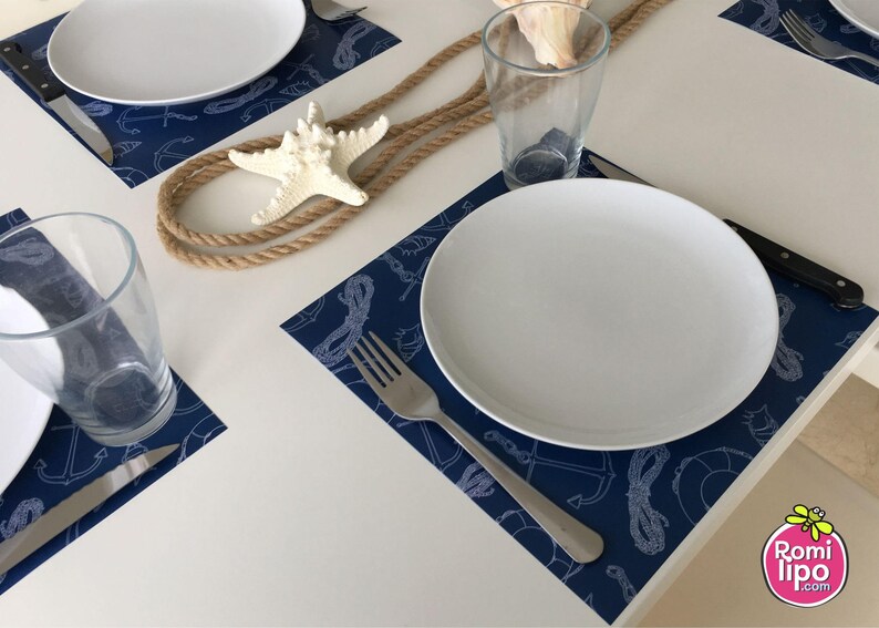 Placemats Set of 12 11 x 11 placemats nautical anchor Etsy