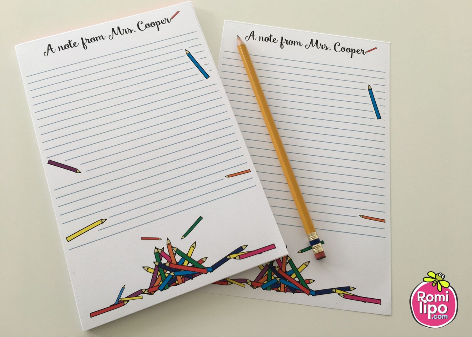 Teacher Notepad 2 Personalized Notepads 50 Sheets 5.5 X Etsy