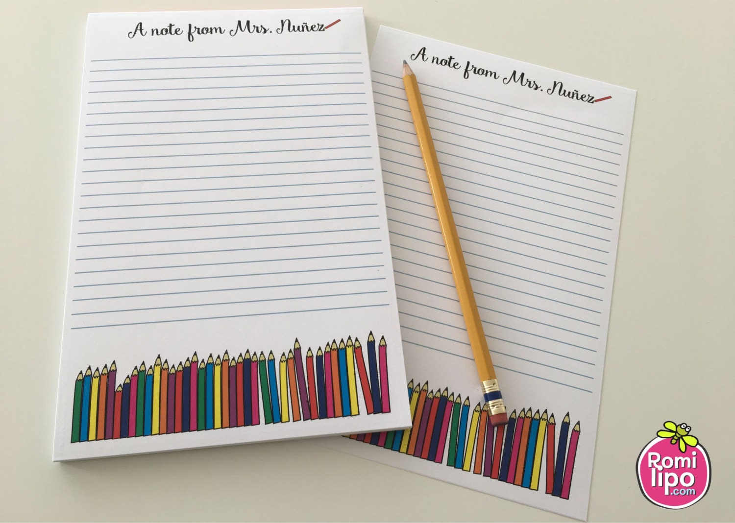 Teacher notepad 2 personalized notepads 50 sheets 5.5 x | Etsy