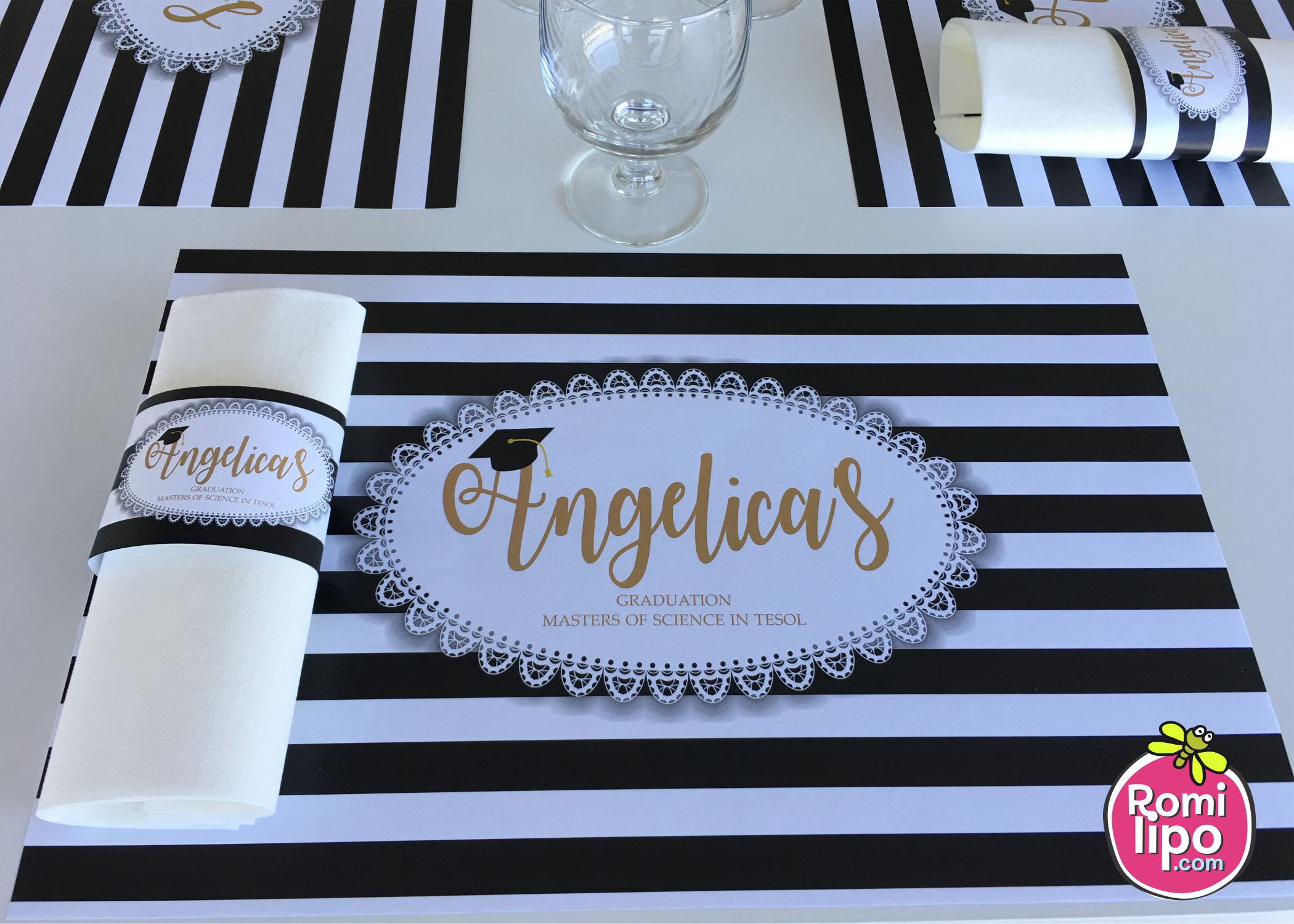 Graduation party personalized paper placemats with napkin Etsy