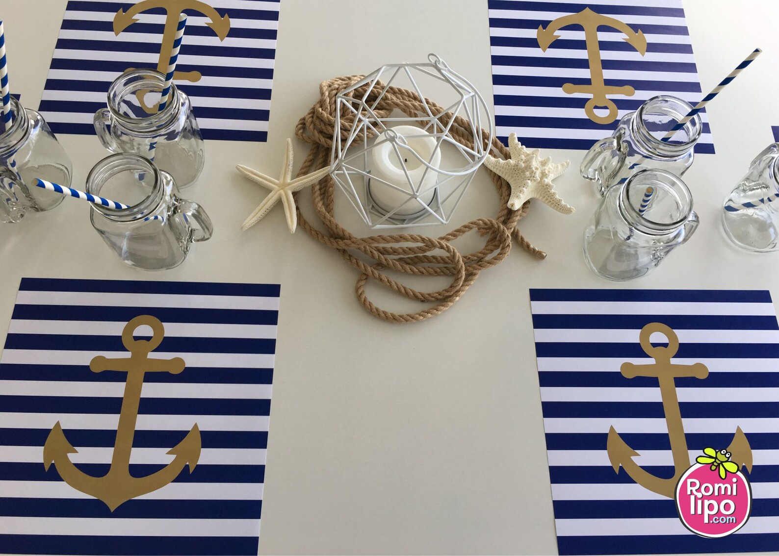 Placemats Set of 12 11 X 11 Placemats Nautical Anchor Etsy