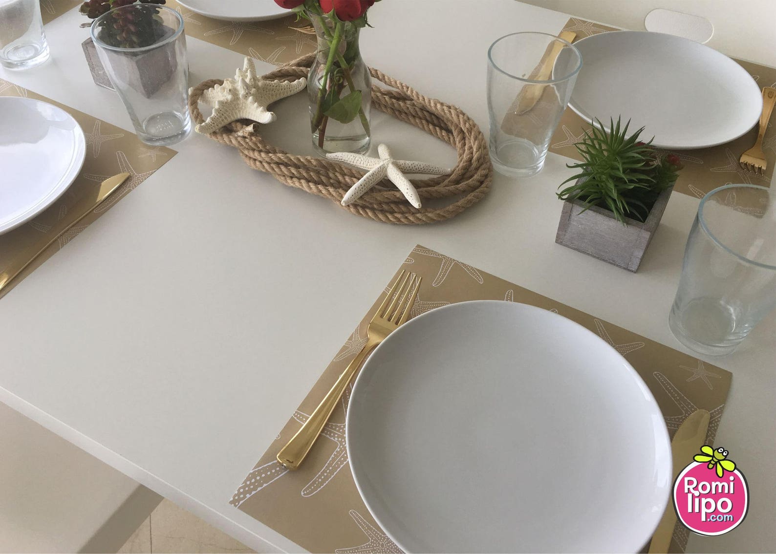 Placemats Set of 12 11 X 11 Placemats Nautical Starfish Etsy