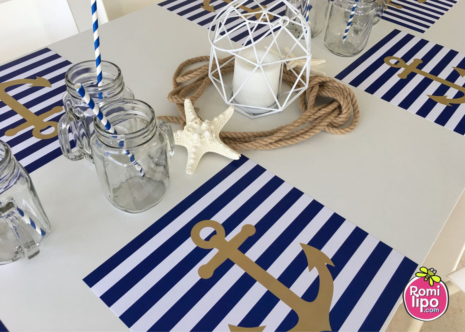 Placemats Set of 12 11 X 11 Placemats Nautical Anchor Etsy