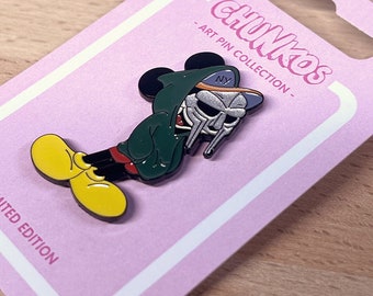 MM Doom Limited Edition Art Pin Badge - Mickey x MF Doom - Made By Chunkos