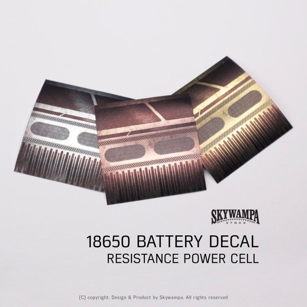 18650 Battery Wrap Decal Sticker - Resistance Power Cell - Made to fit Lithium Battery for Lightsaber installs