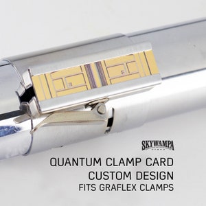 Cartão de grampo de ativação de sabre de luz - Design Quantum personalizado - compatível com grampos de sabre Graflex