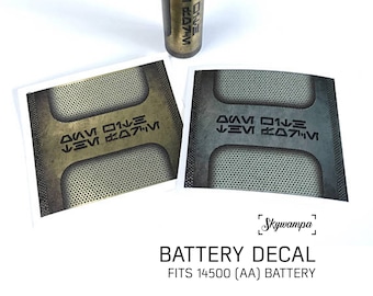 Lightsaber Battery Wrap Decal – Mesh, Chrome Silver or Gold (14500 AA)