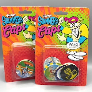 Vintage 90-tals Pogs & Slammers-spel – Samlarleksaker i retroförpackning