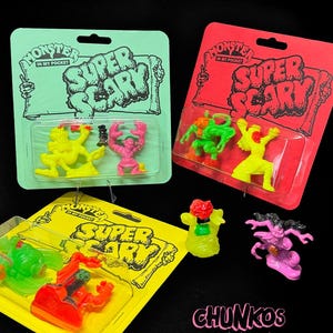 Vintage Monsters In My Pocket SUPER SCARY - Real Authentic 80s/90s Vintage Collectible Toys - in Custom Retro Repacks by Chunkos Toys