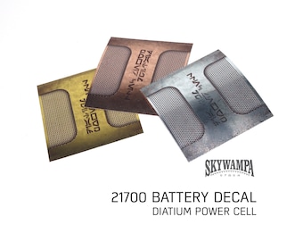 Diatium Power Cell Decal: 21700 Battery Sticker for Lightsabers