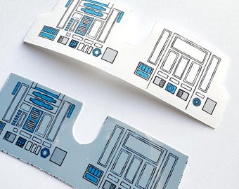 Vintage Star Wars R2-D2 & R5-D4 Sticker Sheet – 14 Machine-Cut Replacement Decals For Figures/Vehicles