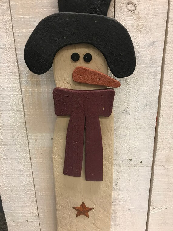 Wood Snowman 38 Inches Tall Winter Home Yard Decoration Etsy