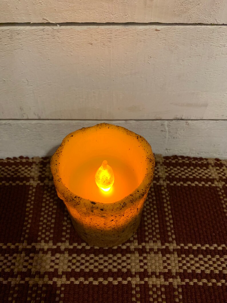 Timer Pillar Wax Dipped 4 Inch Flickering Candle Battery Etsy