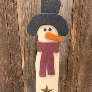 Wood Snowman 38 inches tall Winter Home Yard Decoration Christmas Decor Rustic Farmhouse Christmas Holiday Ornament