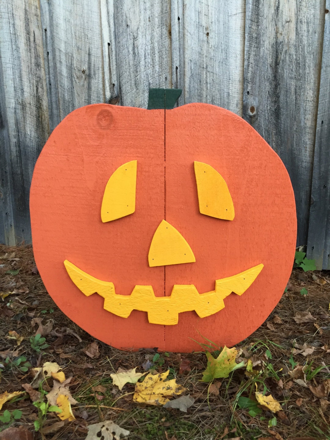Halloween Yard Decor Large Wood Jack O' Lantern on Metal Stake Outdoor ...