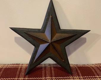 Wood Star 12 inch Farmhouse Primitive Wall Decor Home Decor Home and Living Metal Star Rustic Home Decoration