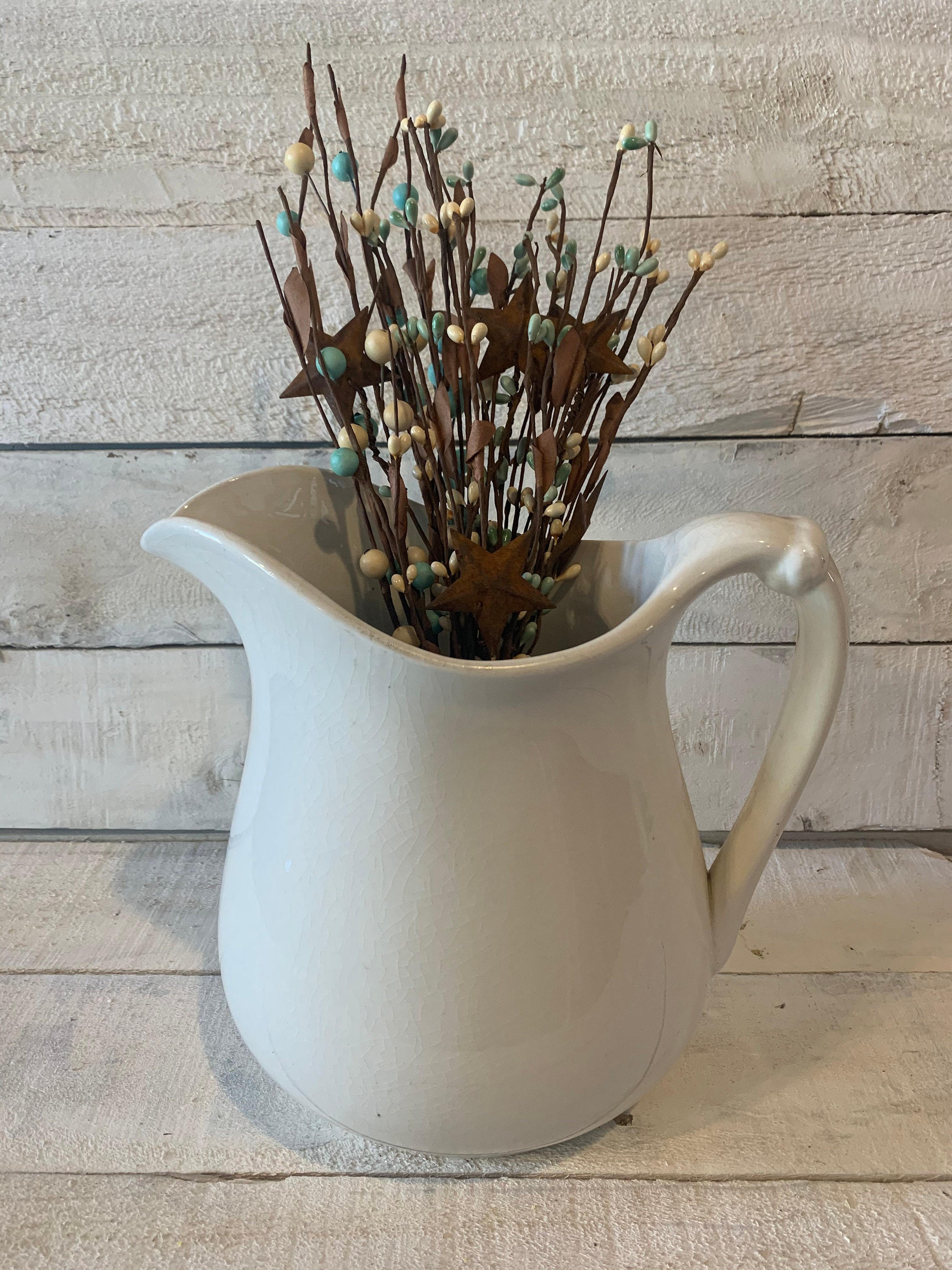 Pick Spray Mixed Pip Berries Paper Leaves Rusty Stars | Etsy