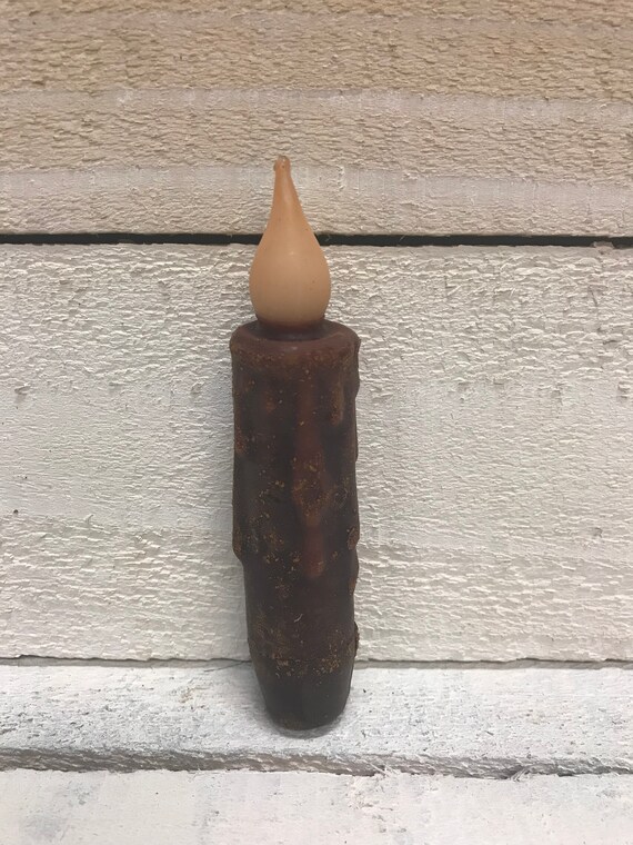 Timer Taper Candle Wax Dipped 4 inch Flickering Candle Battery Etsy