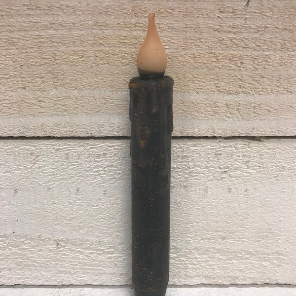 Timer Taper Candle Wax Dipped 7 inch Flickering Candle Battery Operated Craft Supply Primitive Farmhouse Decor Window Decor Color Black