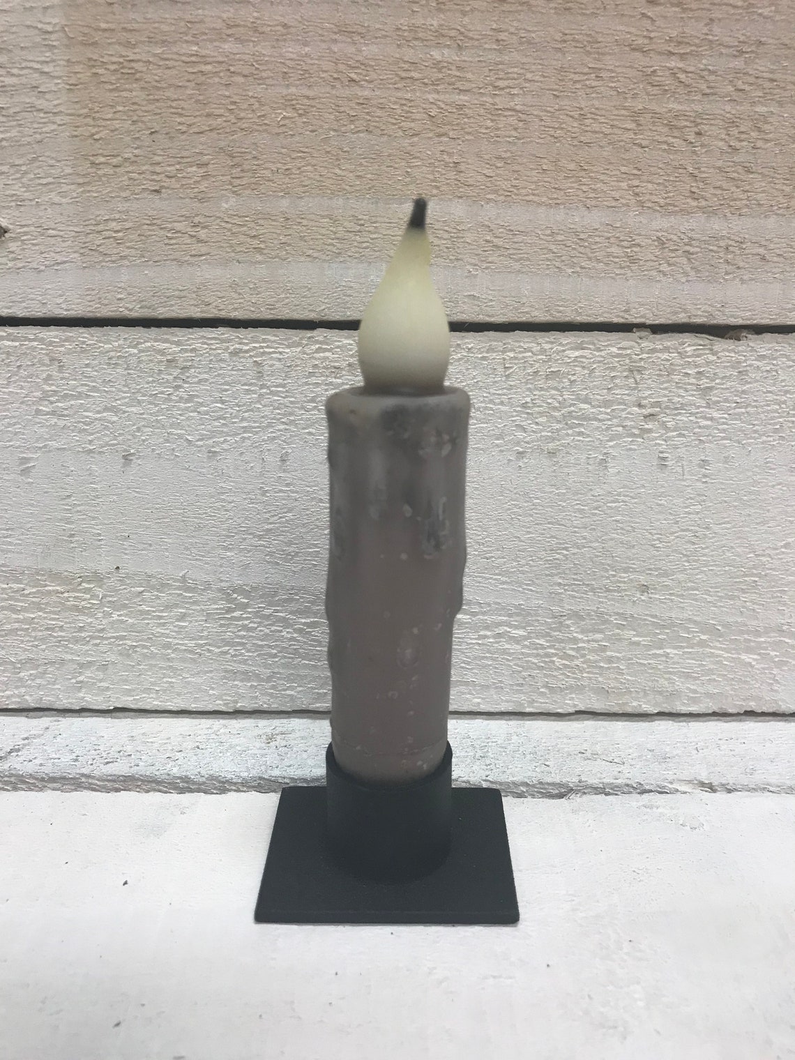 Timer Taper Candle Wax Dipped 4 Inch Flickering Candle Battery Etsy