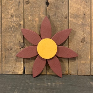 Wood Flower for Wall Barn Door Front Door Garden Shed Accent Farmhouse Primitive Outdoor Ornament Porch Wood Decoration