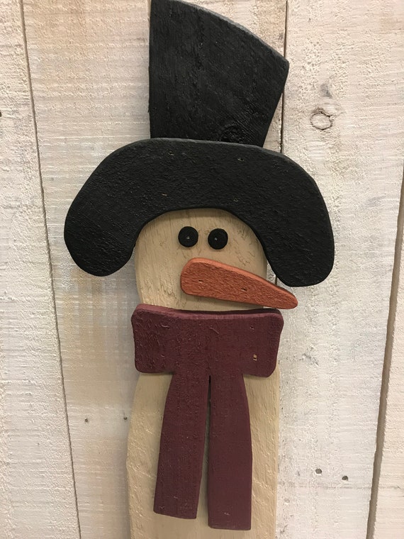 Wood Snowman 38 Inches Tall Winter Home Yard Decoration Etsy