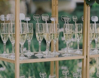 Personalized drink Stirrers,name drink markers,luxury wedding,Wedding Drink Charms,champagne wall,Cocktail Tags,seating chart,Name tags,50ct