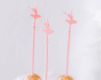 ballerina stir sticks,Swizzle Sticks, baby shower, first birthday, 6th birthday, Whimsical Decor, Princess Party, 6 Pack