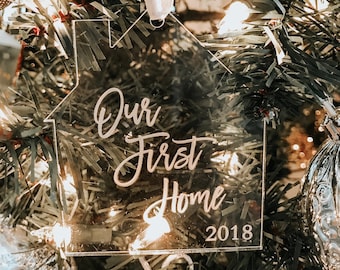 Our First Home Ornament 2025,First Christmas in New Home Ornament, New Home Housewarming Gift, Personalized Christmas Ornaments