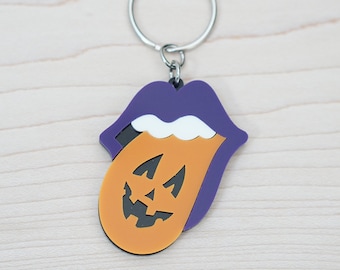 boo basket rocker tag,trendy halloween,Pumpkin Mouth Keychain,cool Gift, Pretty Halloween Keytag, Boo Basket,Rad gift tags, gift Idea,1ct