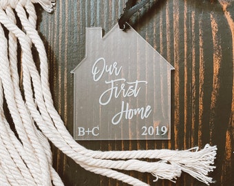Our First Home Ornament,Address Ornament,First Christmas in New Home Ornament, New Home Housewarming Gift,Personalized Gift,Stocking Stuffer