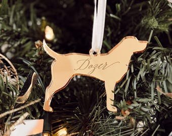 Labrador Retriever Dog Silhouette Ornament, 2025, Stocking Tags, personalized, custom, acrylic, lab gifts