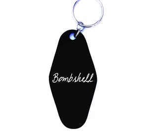 Bombshell,Key chains,Old school,Gift ideas,personalized gifts,Key Tags,Gift for her,Key FOB,BFF,Babe,Key Chain,Fun Stocking Stuffer,Under 20