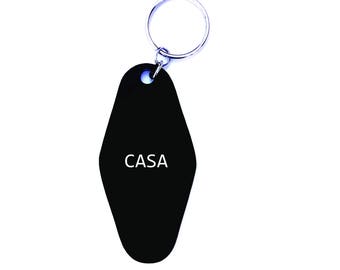 CASA, Vintage Hotel KeyChain, home key fob,Gift Ideas,Personalized,Gift Tags,Custom Gift,Laser Cut and engraved,Vintage,Keys,Accessory