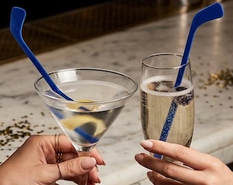 Hockey Stick Drink Stirrer,Hockey,Bachelor Party,Valentines Day,Gifts for Him,Swizzle Sticks,Engagement Party,Laser Cut,Bar Decor6 Pack