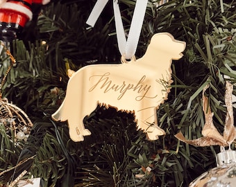 Golden Retriever Dog Silhouette Ornament, 2025, Stocking Tags, personalized, custom, acrylic, RETRIEVER-GOLDEN gifts