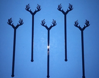 Antler Drink Stirrer, Perfect Weddings, Wedding Shower, Antlers, Swizzle Sticks, Party, Bohemian, Acrylic, Laser Cut, Bar Decor, 6 Pack