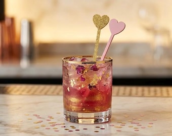 Heart Drink Stirrers: Acrylic Party Swizzle Sticks, 50 Pk