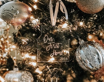 Our First Home 2025,new apt ornament,my new home,2025 ornament,Christmas Ornament | Laser Engraved,Acrylic,Home,Hand Made,Christmas Tree