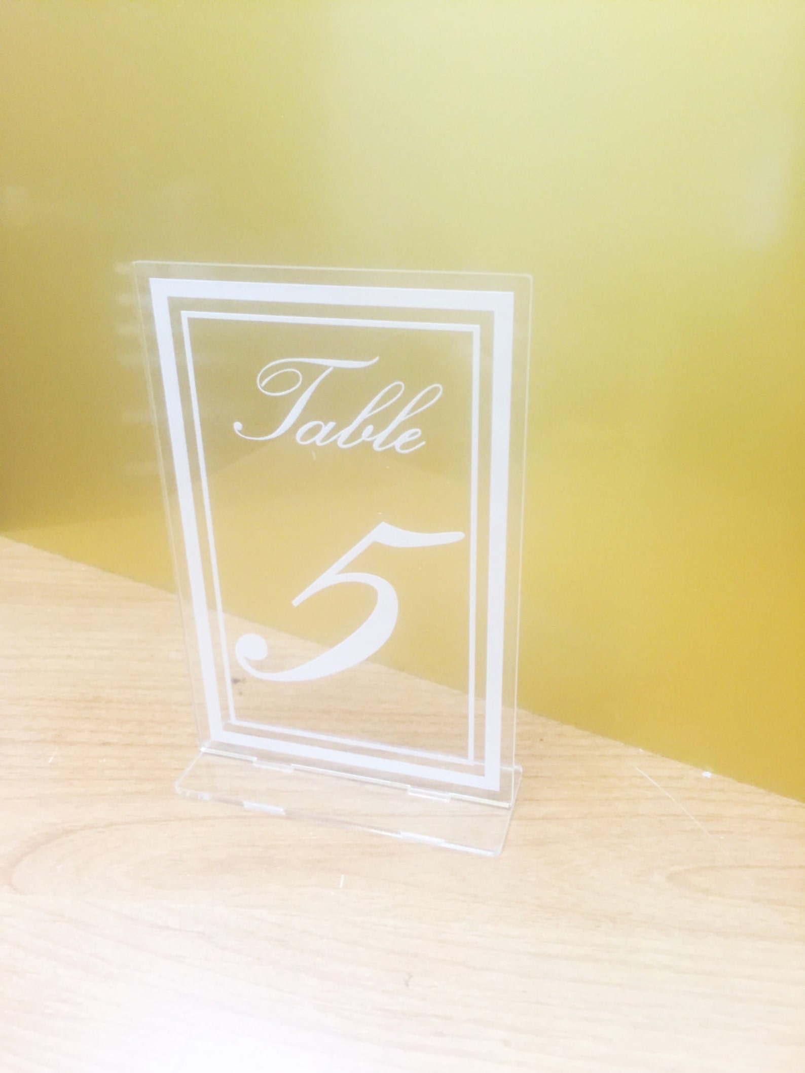 Laser Cut Etched Acrylic Table Number Wedding Decor Party Etsy