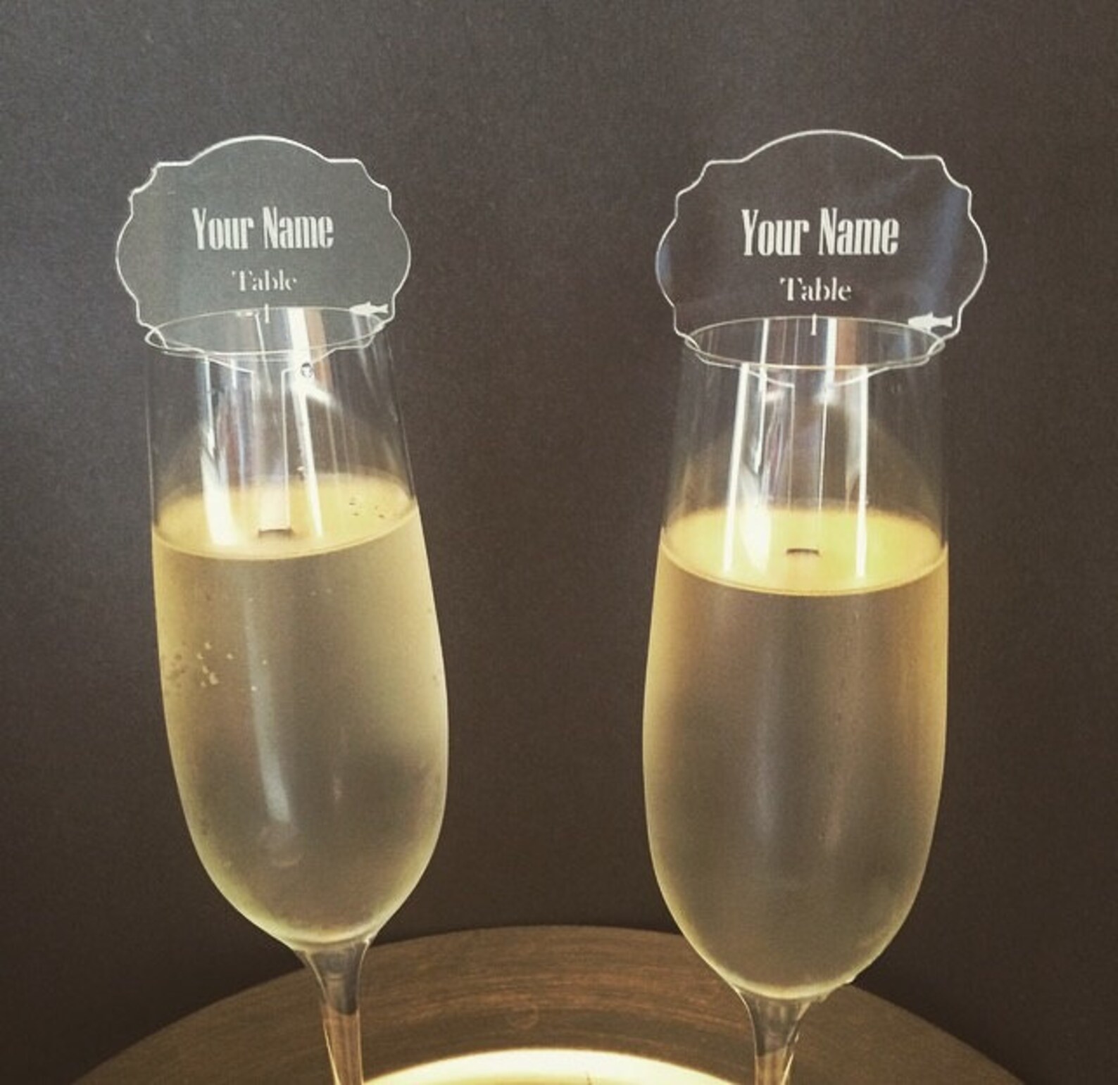Acrylic Escort Cards for Champagne Glasses Custom Cut and - Etsy
