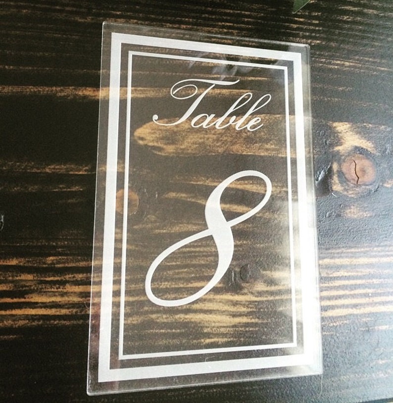 Laser Cut Etched Acrylic Table Number Wedding Decor Party Etsy