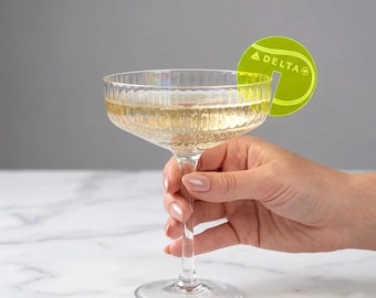 Personalized Tennis Ball Drink Tag: Acrylic Wedding Glass Charm