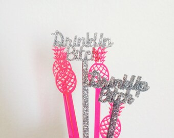 Drink Up Bitch Drink Stirrers,Stir Sticks,Swizzle sticks,Bachelorette Party,Bridal Shower,Engagement Party,Cocktails,Birthday,Acrylic,6 Pk