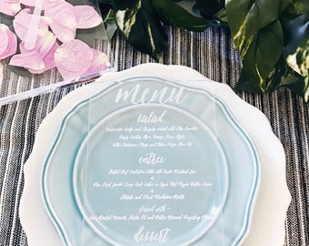 Laser Cut Etched Acrylic Menu, Wedding Decor, Party Decor, Perfect Weddings, Gold Wedding Decor, Acrylic Wedding Signs, Custom Decor