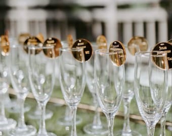 Custom Mirror Lasercut Drink Tags - Round Acrylic Tags - Seating Arrangement